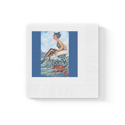 Playful Waves and Fashion Follies White Coined Napkins