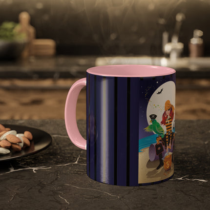 Moonlit Pirate Halloween Colorful Mugs, 11oz