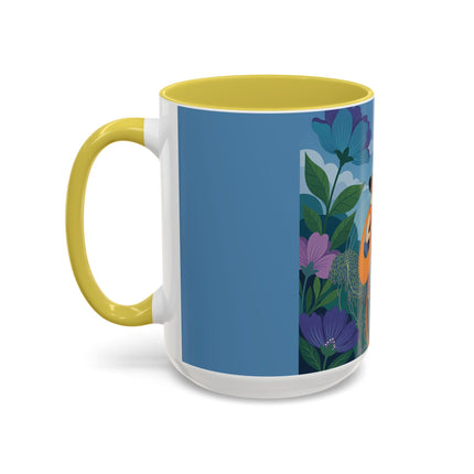 The Lady And The Sea Breeze Colorful Mugs – Art Deco Coastal Serenity