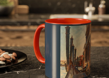 Gondola Moorings on the Grand Canal by John Singer Sargent Colorful Mugs (11oz, 15oz)