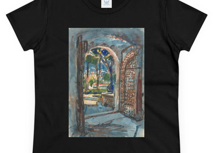 Gate in S. Miniato by Martin Monnickendam Women's Midweight Cotton Tee