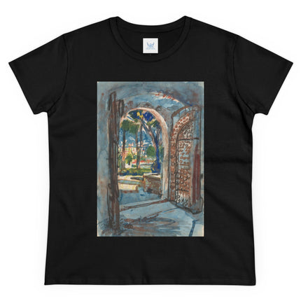 Gate in S. Miniato by Martin Monnickendam Women's Midweight Cotton Tee
