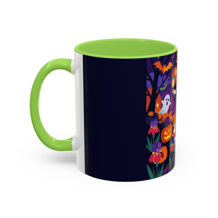 🌙🎃 The Moonlit Garden Masquerade Colorful Mug – Floral Halloween Charm