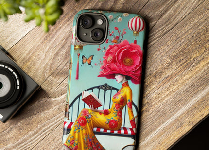 Reading In A Painted Garden Phone Cases