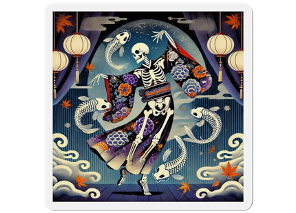 Skeleton Kabuki Performer Die-Cut Magnets (5 Sizes)