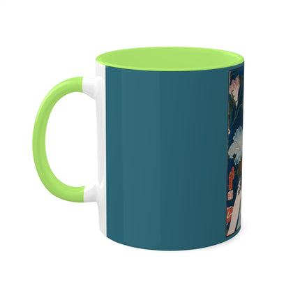 Modern Gallants with Morning Glories by Tsukioka Yoshitoshi Colorful Mugs, 11oz
