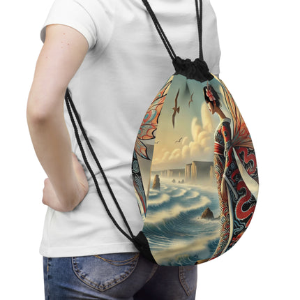 The Coastal Fairy Drawstring Bag – Serene Grace & Oceanic Magic