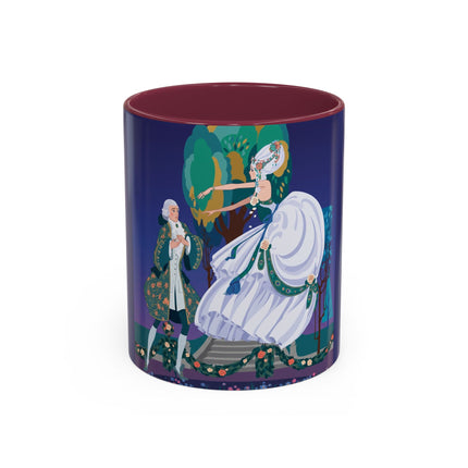 Moonlit Garden Waltz Colorful Mug (11oz, 15oz) – Rococo Romance, Garden Elegance & Enchanted Dance