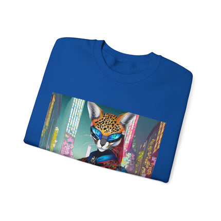 Cyber Cat Glamour Unisex Heavy Blend™ Crewneck Sweatshirt