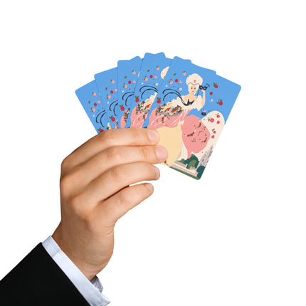 🌹🎭 The Lady Of The Rose Masquerade Playing Cards – Art Deco Garden Elegance