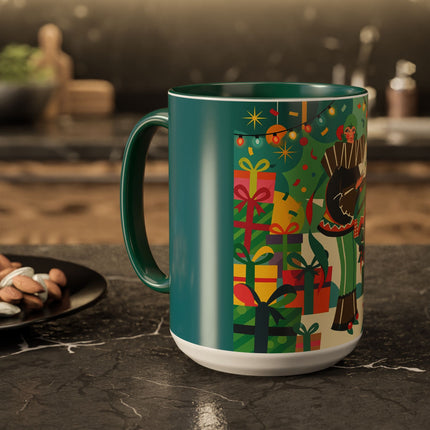 🎄✨ The Lady Of The Christmas Ornament Colorful Mug – Art Deco Holiday Fantasy