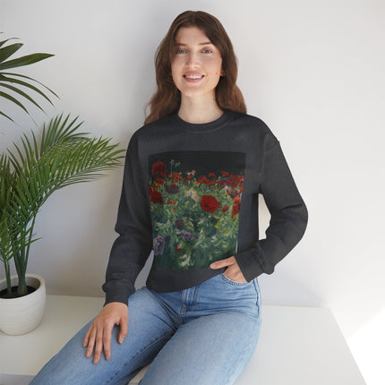 Poppies (A Study of Poppies for Carnation, Lily, Lily, Rose) by John Singer Sargent Heavy Blend™ Crewneck Sweatshirt