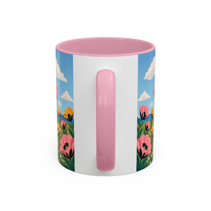 🌸⛵ The Seaside Blossom Promenade Colorful Mug – Art Deco Coastal Elegance