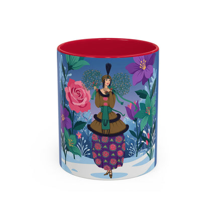 🌹❄️ The Holly Rose Of Winter Colorful Mug – Art Deco Christmas Garden