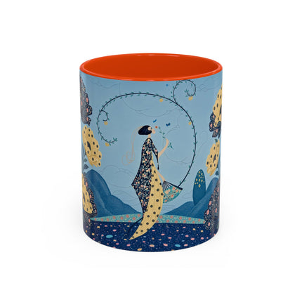 🌼🦋 The Enchanted Butterfly Garden Promenade Colorful Mug – Art Deco Floral Whimsy