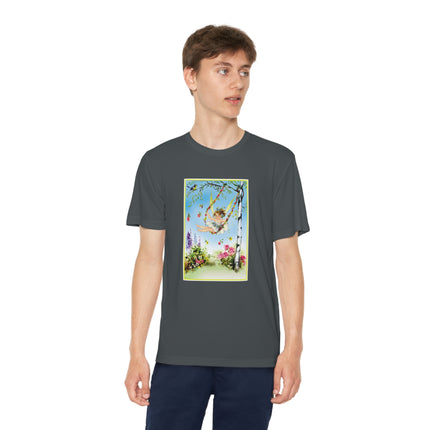 Spring Fairy's Floral Swing Youth Competitor Tee – Garden Magic & Whimsical Adventure