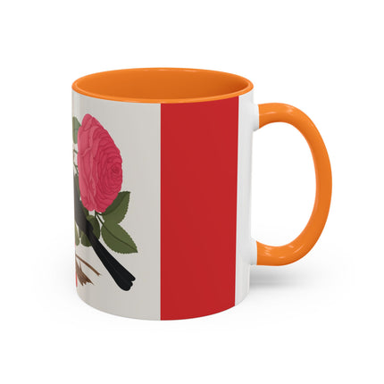 Blackbird & Rose Colorful Mugs – Timeless Elegance & Nature's Harmony
