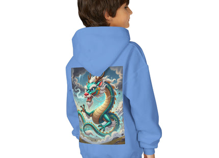 Tibetan Dragon in Battle Youth Heavy Blend Hooded Sweatshirt
