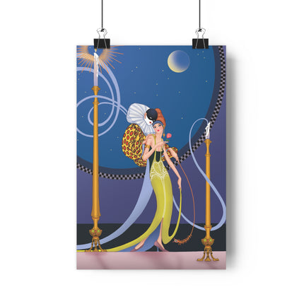Smoke and Secrets: A Glamorous Encounter in Prohibition Era Giclée Art Print