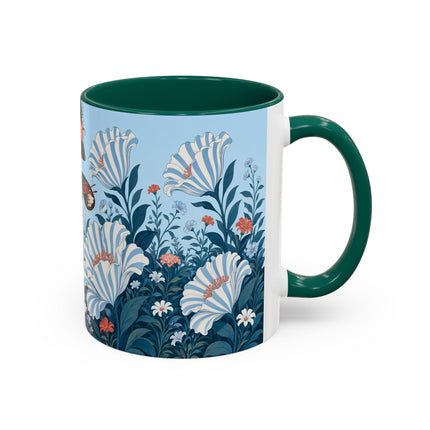 🎨💙 The Enchanted Garden Artist Colorful Mug – Art Deco Floral Whimsy