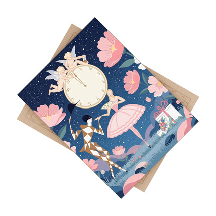 🕛🌸 Midnight Waltz Before Christmas Ceramic Tile – Art Deco Christmas Eve Fantasy