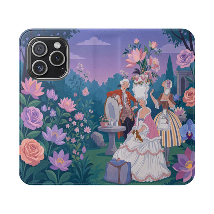 🌸🐶 The Grand Garden Dressing Flip Case – Art Deco Floral Elegance