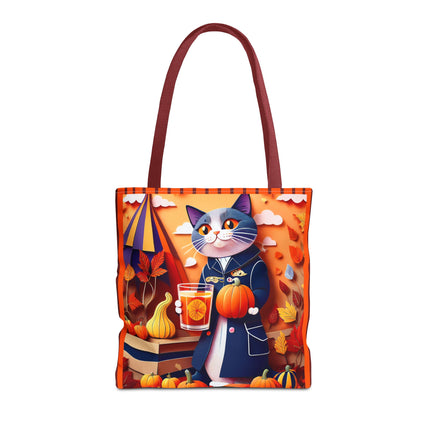 British Shorthair at an Autumn Market Tote Bag (AOP)