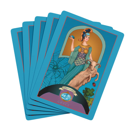 March & Aquamarine (Gem Series) by Sofia Chiostri Playing Cards