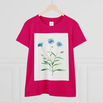 Blue Strawflower by Anselmus Boëtius de Boodt Women's Midweight Cotton Tee