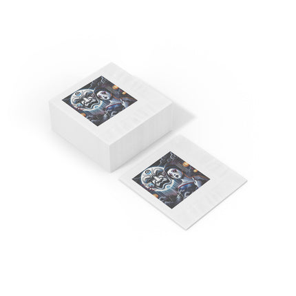 Geisha’s Black Ink Tears White Coined Napkins