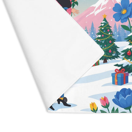 🌹🎄 The Christmas Rose In The Mountains Placemat – Art Deco Holiday Elegance