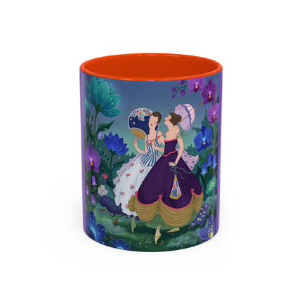 The Ladies Of The Moonlit Garden Colorful Mugs – Art Deco Floral Elegance