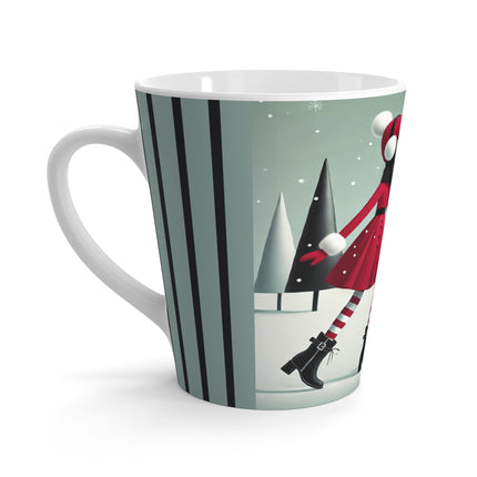 Red Sled & Curious Cats Latte Mug