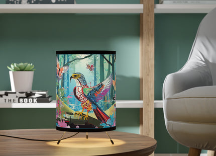 A Colorful Raptor Tripod Lamp