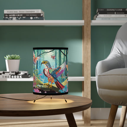 A Colorful Raptor Tripod Lamp