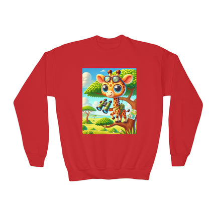 Giraffe Lookout Youth Crewneck Sweatshirt – Adventure, Curiosity & Playful Imagination