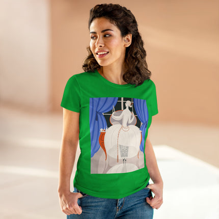 🦢💎 The Ivory Midnight Muse Cotton Tee – Art Deco Fashion Elegance