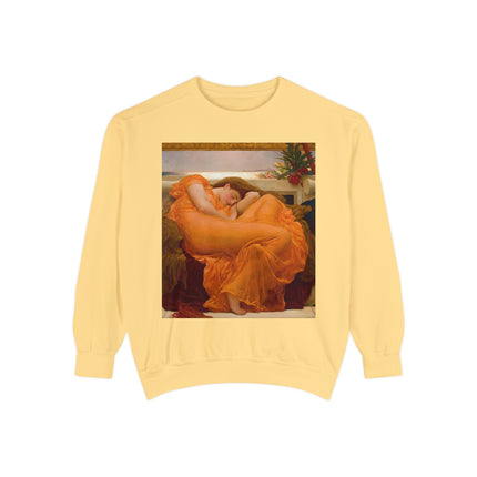 Flaming June by Frederic Leighton Unisex Garment-Dyed Sweatshirt