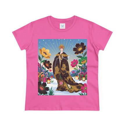 🌸✨ The Golden Garden Empress Cotton Tee – Asian-Inspired Floral Fantasy