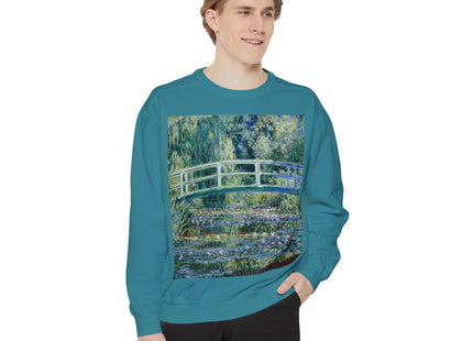 Water Lilies and Japanese Bridge by Claude Monet Unisex Garment-Dyed Sweatshirt