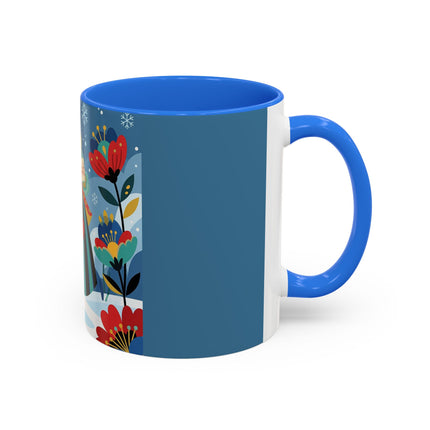 ❤️❄️ The Winter Heart Messenger Colorful Mug – Art Deco Snow Garden Fantasy