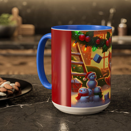 Naughty or Nice Kitten Christmas Colorful Mugs (11oz, 15oz)