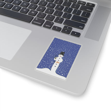 Snowman in Falling Snow Kiss-Cut Stickers (4 Sizes)