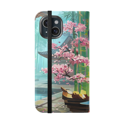 🌸✨ Cyberpunk Geisha Flip Case – Neon Elegance & Futuristic Grace