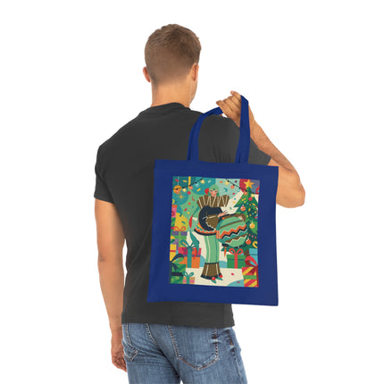 🎄🎁 The Lady Of The Christmas Ornament Cotton Tote Bag – Art Deco Holiday Fantasy