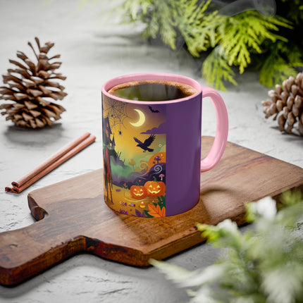 🌙🎃 The Scarecrow Of Haunted Hollow Colorful Mug – Whimsical Halloween Mystery