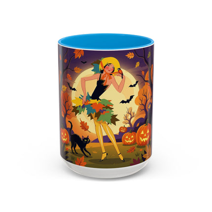 🌕🍂 Autumn Song Beneath The Harvest Moon Colorful Mug – Whimsical Halloween Charm