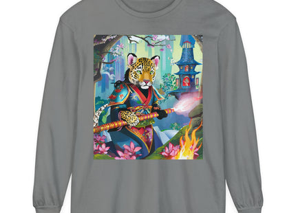 Cyberpunk Leopard Garment-dyed Long Sleeve T-Shirt