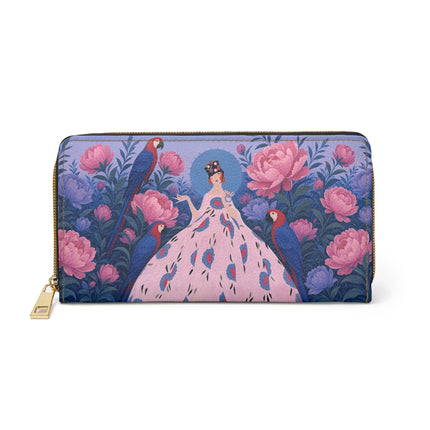 🌸🦜 The Enchanted Parrot Garden Wallet – Art Deco Floral Fantasy