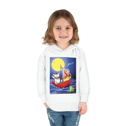 Embarking on a Moonlit Journey Toddler Pullover Fleece Hoodie